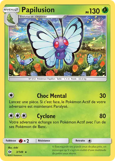Image de la carte Pokemon Papilusion 3/149