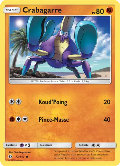 Image de la carte Pokemon Crabagarre 72/149