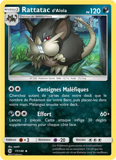 Image de la carte Pokemon Rattatac d'Alola 77/149