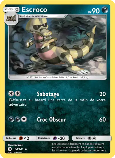 Image de la carte Pokemon Escroco 84/149