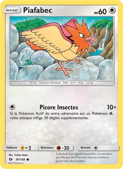 Image de la carte Pokemon Piafabec 97/149