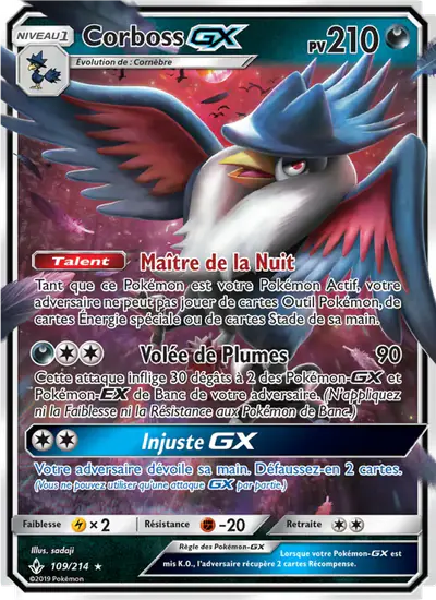 Image de la carte Pokemon Corboss GX 109/214