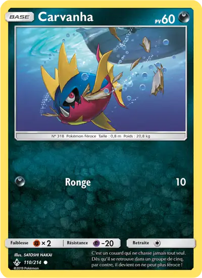 Image de la carte Pokemon Carvanha 110/214