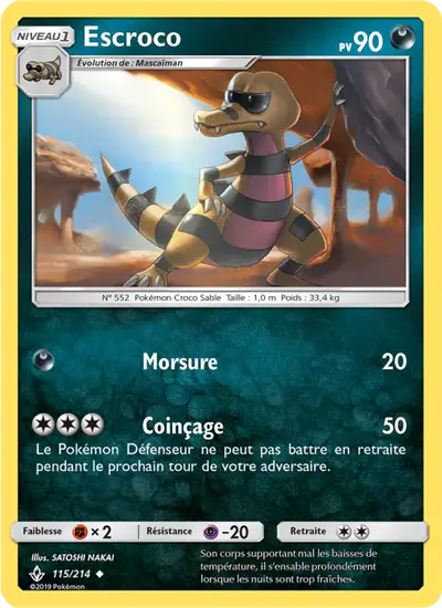 Image de la carte Pokemon Escroco 115/214