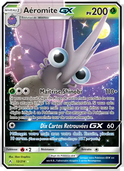Image de la carte Pokemon Aéromite GX 12/214