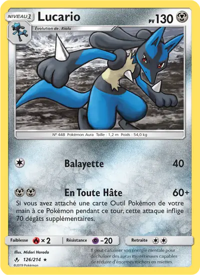 Image de la carte Pokemon Lucario 126/214