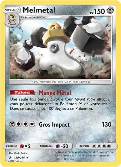 Image de la carte Pokemon Melmetal 129/214