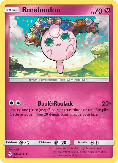 Image de la carte Pokemon Rondoudou 134/214