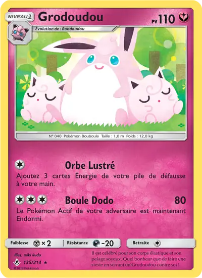 Image de la carte Pokemon Grodoudou 135/214