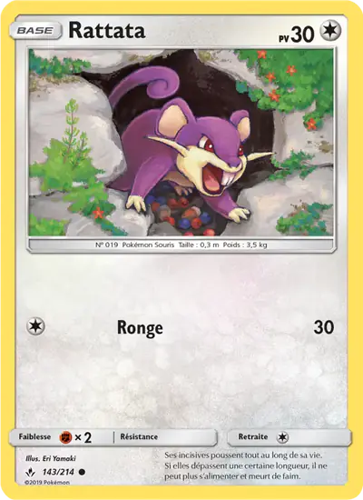 Image de la carte Pokemon Rattata 143/214