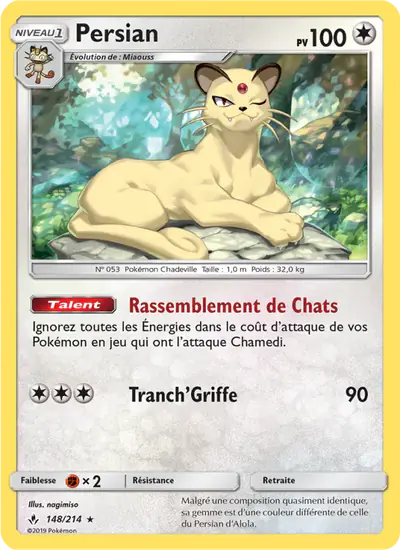 Image de la carte Pokemon Persian 148/214