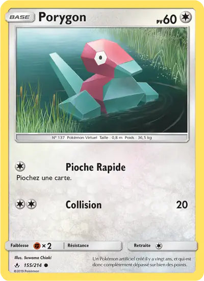 Image de la carte Pokemon Porygon 155/214