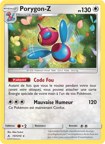 Image de la carte Pokemon Porygon-Z 157/214