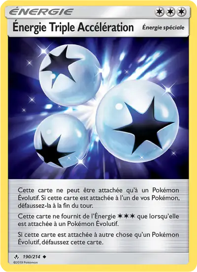 Image de la carte Pokemon Énergie Triple Accélération 190/214