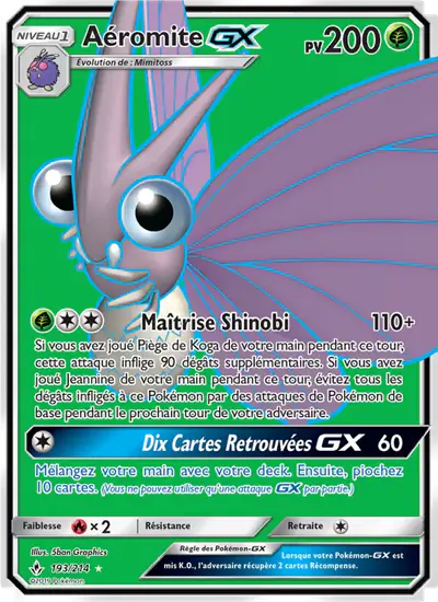 Image de la carte Pokemon Aéromite GX 193/214