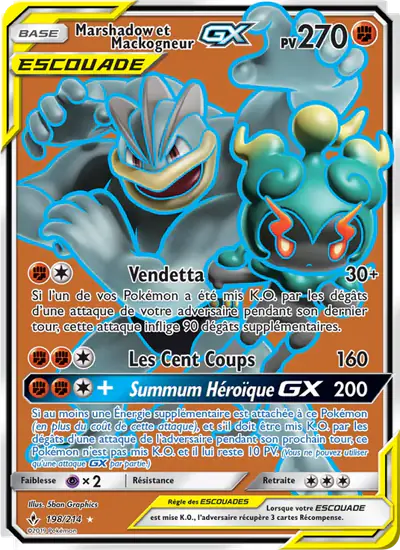 Image de la carte Pokemon Marshadow et Mackogneur GX 198/214