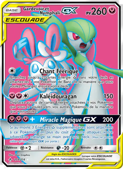 Image de la carte Pokemon Gardevoir et Nymphali GX 204/214
