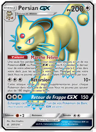 Image de la carte Pokemon Persian GX 207/214