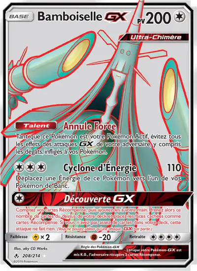Image de la carte Pokemon Bamboiselle GX 208/214