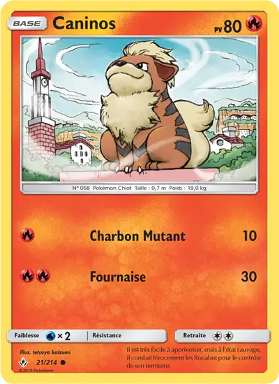 Image de la carte Pokemon Caninos 21/214