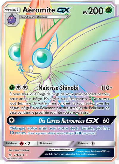 Image de la carte Pokemon Aéromite GX 216/214