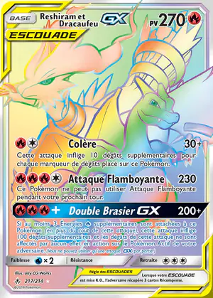 Reshiram et Dracaufeu GX 217/214