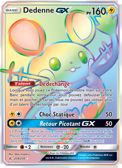 Image de la carte Pokemon Dedenne GX 219/214