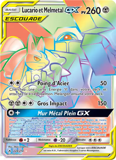 Image de la carte Pokemon Lucario et Melmetal GX 224/214