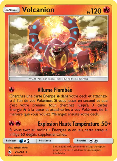Image de la carte Pokemon Volcanion 25/214