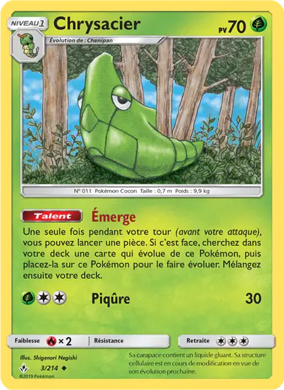 Image de la carte Pokemon Chrysacier 3/214