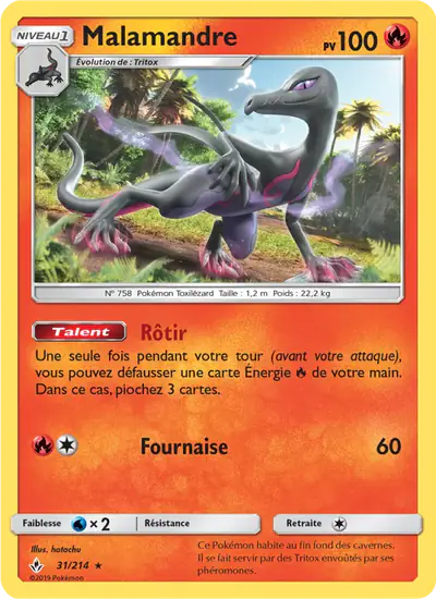 Image de la carte Pokemon Malamandre 31/214
