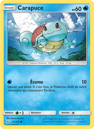 Image de la carte Pokemon Carapuce 33/214