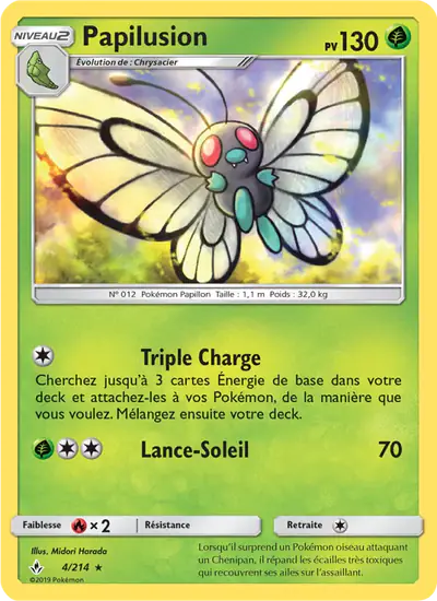 Image de la carte Pokemon Papilusion 4/214