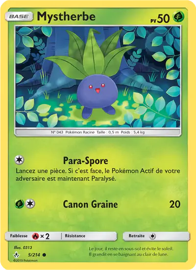 Image de la carte Pokemon Mystherbe 5/214