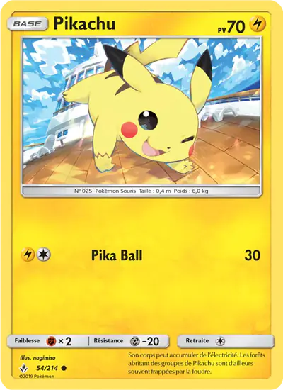 Image de la carte Pokemon Pikachu 54/214