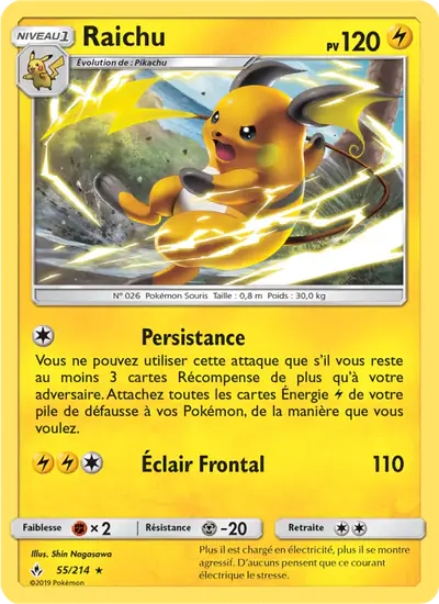 Image de la carte Pokemon Raichu 55/214