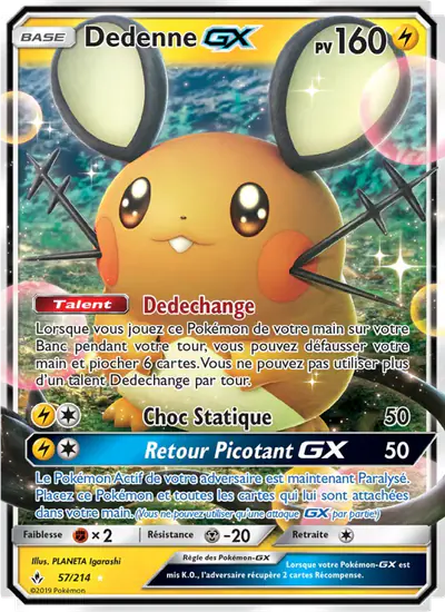 Image de la carte Pokemon Dedenne GX 57/214
