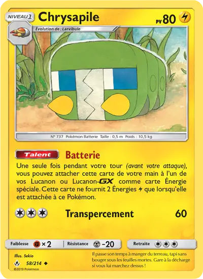 Image de la carte Pokemon Chrysapile 58/214
