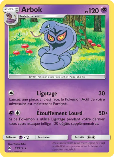 Image de la carte Pokemon Arbok 63/214