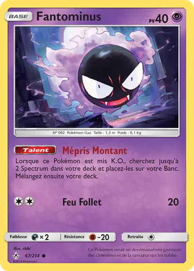 Image de la carte Pokemon Fantominus 67/214