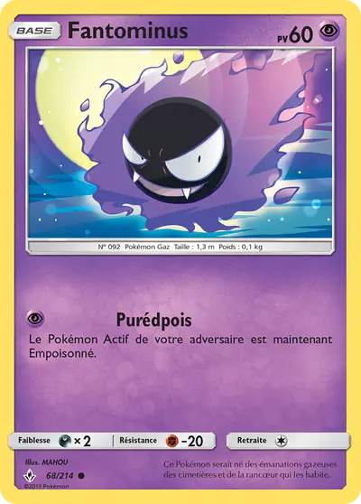 Image de la carte Pokemon Fantominus 68/214
