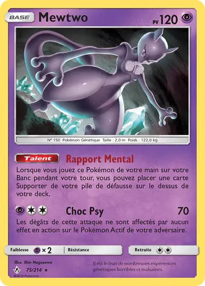 Image de la carte Pokemon Mewtwo 75/214