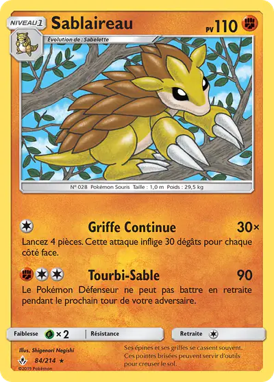 Image de la carte Pokemon Sablaireau 84/214