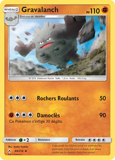 Image de la carte Pokemon Gravalanch 88/214
