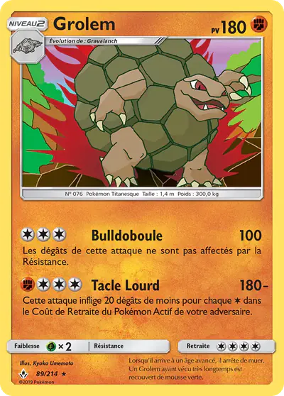Image de la carte Pokemon Grolem 89/214