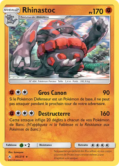 Image de la carte Pokemon Rhinastoc 95/214