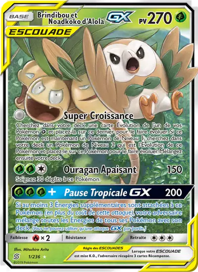 Image de la carte Pokemon Brindibou et Noadkoko d'Alola GX 1/236