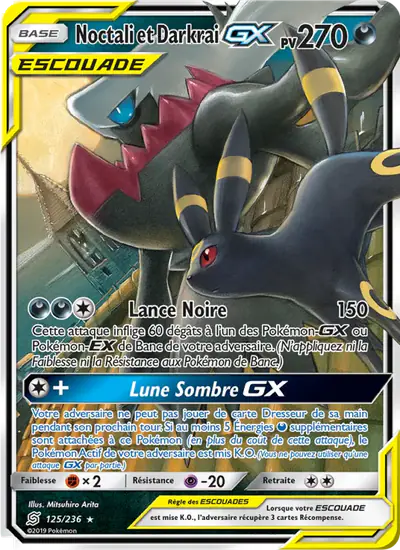 Image de la carte Pokemon Noctali et Darkrai GX 125/236