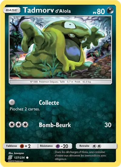 Image de la carte Pokemon Tadmorv d'Alola 127/236