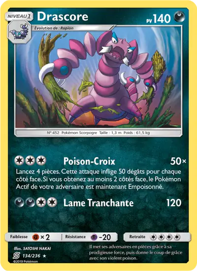 Image de la carte Pokemon Drascore 134/236